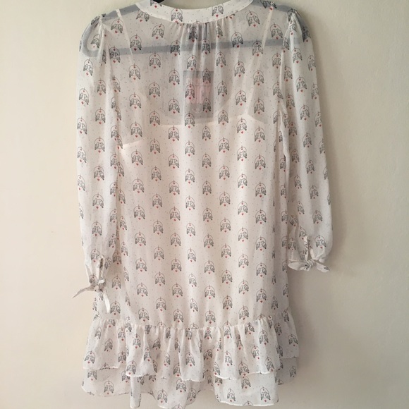 NWT 100% Silk Juicy Couture Angel Lovebirds Dress - Picture 9 of 13